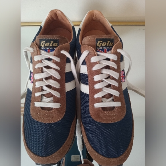 Gola Men's Navy / Brown / Off White Track Mesh 317 Sneakers Size 10 - Picture 10 of 15